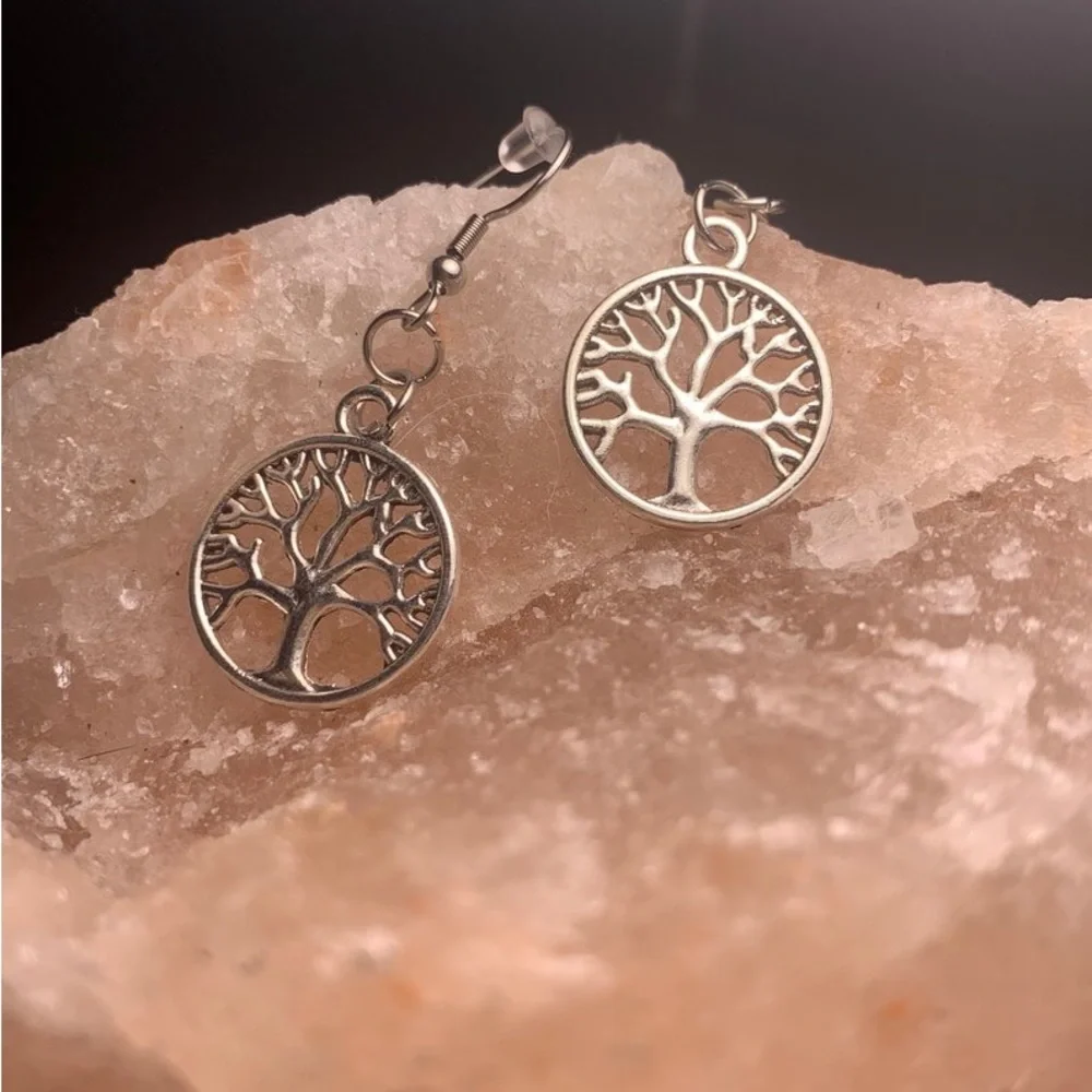New Woman’s 925 Sterling Silver Tree Of Life Boho Handmade Drop Dangle Earrings - Picture 5 of 16